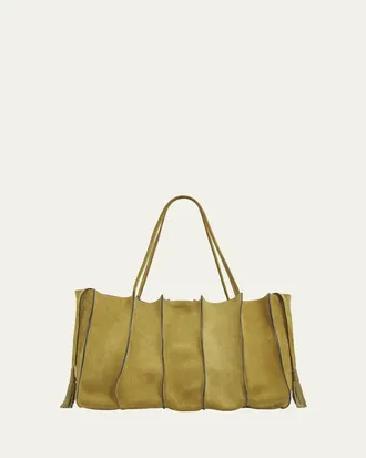 Ulla Johnson Adria Large Wavy Suede Tote Bag