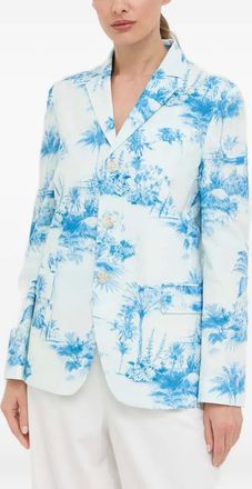 Red Valentino Blazer met knopen en print - Blauw