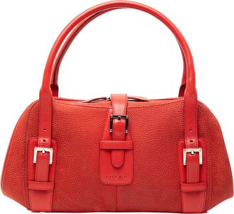 Loewe Pre-owned Womens Nubuck Senda Handbag - Red Leather - One Size