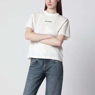 Balenciaga Back Medium Fit T-shirt in cream