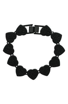 Olivia Welles Icy Heart Bracelet in Black at Nordstrom Rack