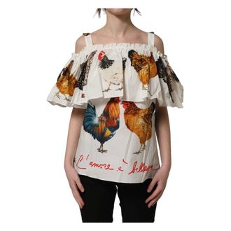 Dolce & Gabbana Blouses, female, White, Size: 2XS Off The Shoulder Blouse