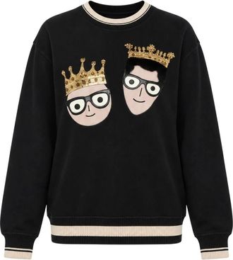 Dolce & Gabbana Sweatshirt - Dames - Sweatshirts - Zwart - S - Katoen - Hoodies & sweatvesten