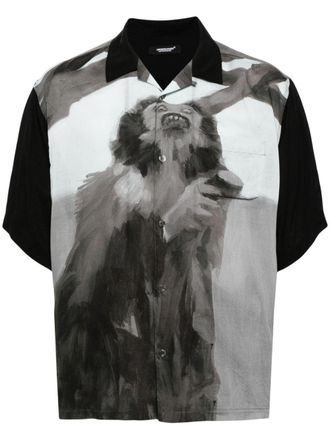 Undercover short-sleeved illustration-print shirt - Black