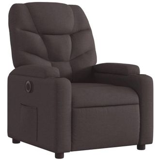 vidaXL Vidaxl - Sill&oacute;n Reclinable El&eacute;ctrico Tela Marr&oacute;n Oscuro