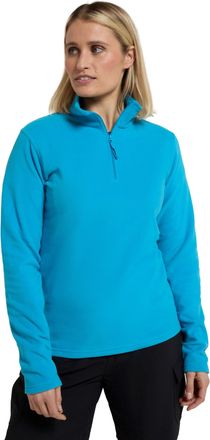 Mountain Warehouse Camber Half Zip Womens Fleece - Lightweight, Warm & Cosy Half Zip Sweatshirt Top - Best for Camping, Outdoors, Travelling & Hiking Dark Teal (Plain) X