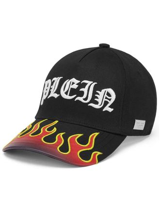 Philipp Plein Flame logo-embroidered cap - Black