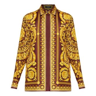 Versace Shirts, female, Multicolor, Size: XS Baroque Silk Shirt