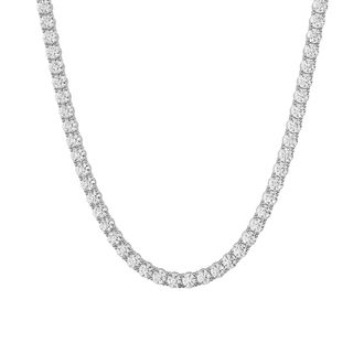 Diamond2Deal 14K White Gold 5 Ct Lab Grown Diamond Light Weight Straight Line Tennis Necklace (4Prong) (E-F, VS1-VS2)