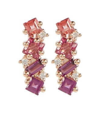 ピアス SELF PORTRAIT MICRO BOW PINK DROPLET EARRINGS Micro Bow Pink Droplet Earrings – self-portrait
