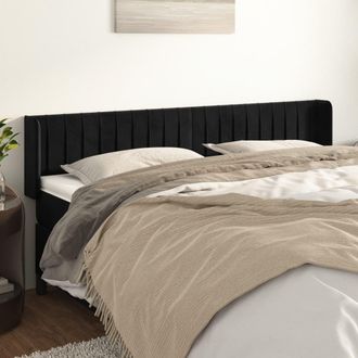 vidaXL Cabecero De Terciopelo Negro 203x16x78/88 Cm Vidaxl