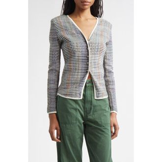 Veronica Beard Nadialine Knit Jacket in Dark Hunter Green Multi at Nordstrom, Size X-Small