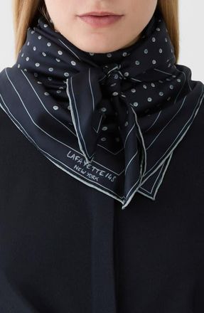 Lafayette 148 New York Floral Silk Scarf in Ink Multi at Nordstrom