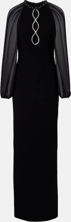 Rebecca Vallance Abito lungo Livia con cut-out e cristalli