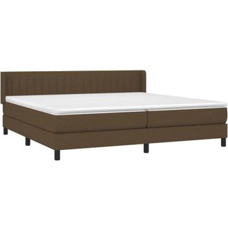 vidaXL Cama Box Spring Con Colch&oacute;n Tela Marr&oacute;n Oscuro 200x200 Cm Vidaxl