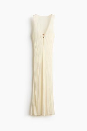 H&M Rib-knit beach dress in Cream at Nordstrom, Size X-Large