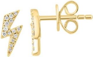 Effy Pav&eacute; Diamond Lightning Bolt Stud Earrings in Gold at Nordstrom Rack