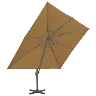 Berkfield Home Elegant Cantilever Umbrella with Aluminium Pole 400x300 cm Taupe