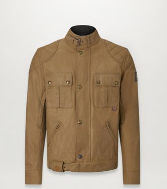 Belstaff Brooklands Motorcycle Jacket Mens Waxed Cotton Sand Size 2XL