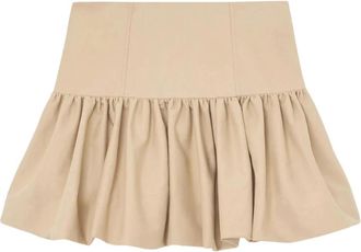 Ganni Rok in Katoen - Dames - Korte rokken - Beige - S - Katoen - Rokken