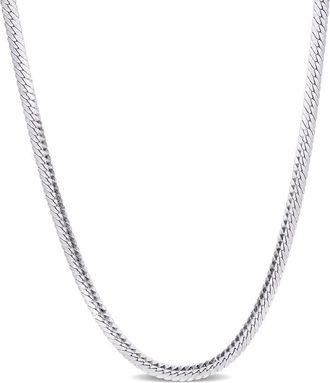 Amour Herringbone Chain Necklace In Sterling Silver, 18 In