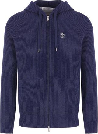 Brunello Cucinelli Ribbed-knit Zip-up Hoodie