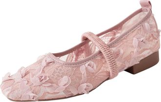 Generic Womens Mary Jane Shoes Elegant Comfortable Walking Shoe Solid Color Fashionable Breathable Casual Classic Ballet Flats with Elastic Strap Work Leisure