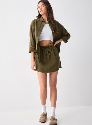 Twik Womens Organic cotton gauze miniskirt