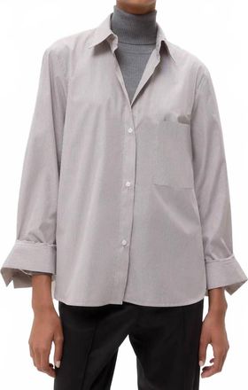 TWP Next Morning Shirt In White/chocolate