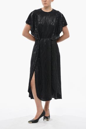 Stella McCartney Vestito Lungo in Lurex a Maniche Corte Stella McCartney