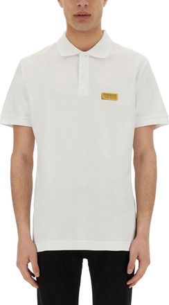 Versace Jeans Couture Polo Shirt With Logo Plaque-Uomo