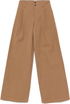 Chloé High-Rise Wide-Leg Pants In Cotton Canvas