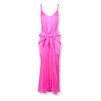 J.W.Anderson Maxi Dresses, female, Pink, Size: XS Knot Draped Maxi Dress