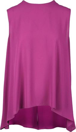 Maesta Purple High-Low Hemline Polyester Fluid Blouse