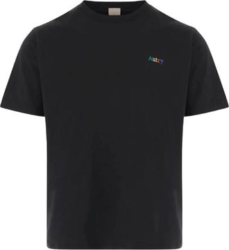 Autry Tops, Heren, Zwart, L, Katoen, T-shirt met korte mouwen