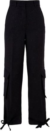 Beatrice .B Blauwe Broek met Native Patroon - Dames - Straight fit broeken - Blauw - M - Broeken