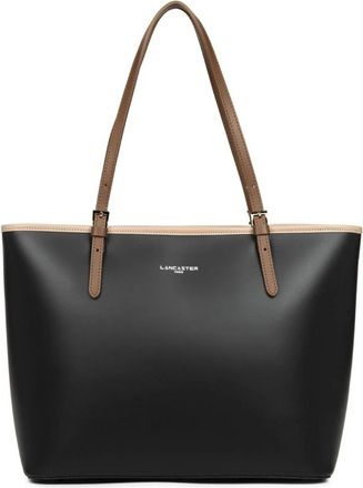 Lancaster Sac cabas &eacute;paule Zipp&eacute;e L Smooth - Dames - Shoppers - Zwart - ONE Size - Leer - Tassen