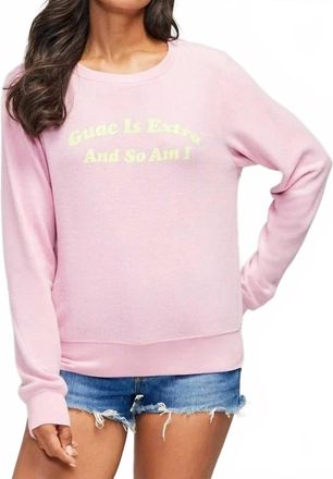 Wildfox So Extra Baggy Beach Jumper Top In Pink