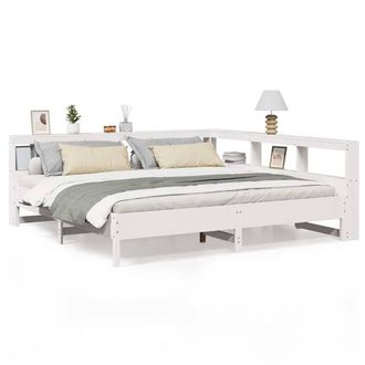 Berkfield Home Bookcase Bed without Mattress White 200x200 cm Solid Wood Pine
