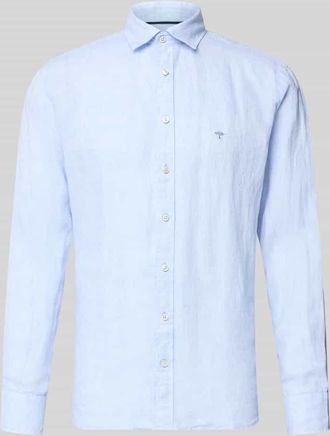 Fynch-Hatton Fynch-Hatton Slim Fit Leinenhemd mit Haifischkragen in Hellblau, Gr&ouml;&szlig;e 3XL