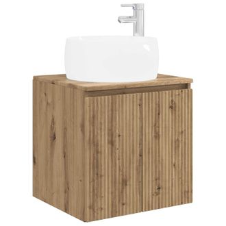 vidaXL Vanidad Con Lavabo De Pared Roble Artisan 49,5 X 44,5 X 66 Cm Vidaxl