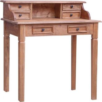 vidaXL Escritorio Con Cajones Madera Maciza De Caoba 90x50x101 Cm Vidaxl