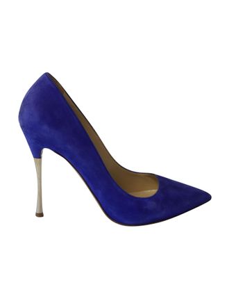 Nicholas Kirkwood Pre-owned Womens Pointed Toe Pumps in Blue Suede - Size 38.5 EU/IT