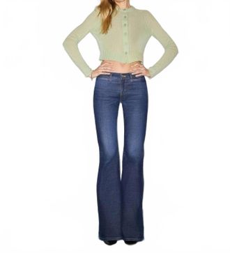 Re/Done Slim Cashmere Cardigan Top In Melon