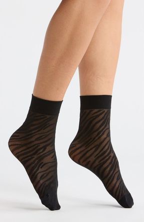 Nordstrom Rack 3-Pack Animal Sheer Anklet Socks in Black at Nordstrom Rack, Size 9/11