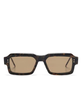 Thom Browne Occhiali da sole squadrati - Marrone