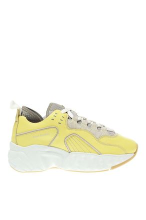Acne Studios Yellow & Beige Manhattan Lace Up Sneakers Size 36