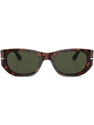 Persol Occhiali da sole ovali con effetto tartarugato - Verde