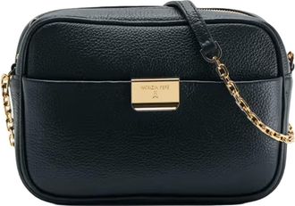 Patrizia Pepe Black All Day Textured Calf Leather Bag
