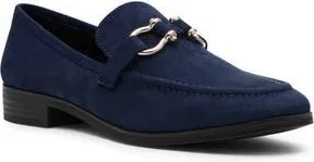 Anne Klein Haveen Bit Loafer in Navy Microsuede at Nordstrom Rack, Size 6.5